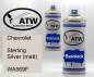 Preview: Chevrolet, Sterling Silver (matt), WA569F: 400ml Sprühdose + 400ml Klarlack - Set, von ATW Autoteile West.